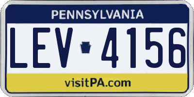 PA license plate LEV4156