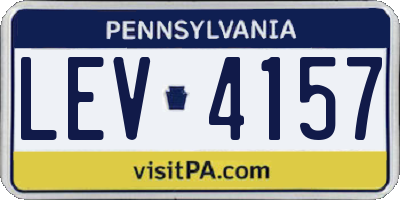 PA license plate LEV4157