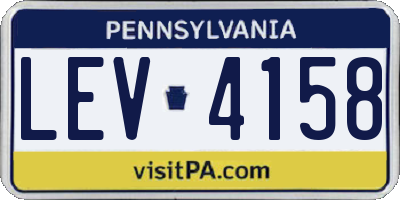 PA license plate LEV4158