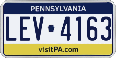 PA license plate LEV4163