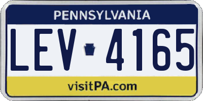 PA license plate LEV4165