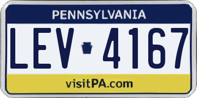 PA license plate LEV4167