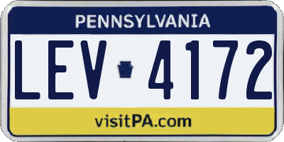 PA license plate LEV4172