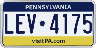 PA license plate LEV4175