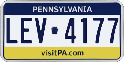 PA license plate LEV4177