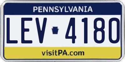 PA license plate LEV4180