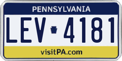 PA license plate LEV4181