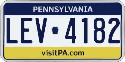 PA license plate LEV4182