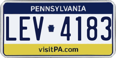 PA license plate LEV4183