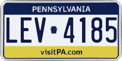 PA license plate LEV4185