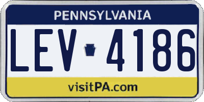 PA license plate LEV4186
