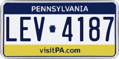 PA license plate LEV4187