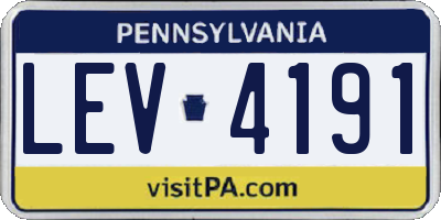 PA license plate LEV4191