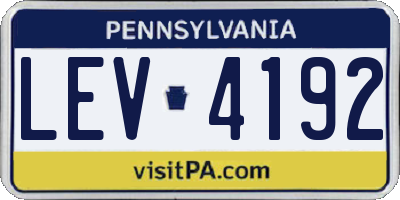 PA license plate LEV4192