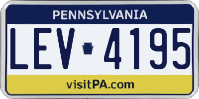 PA license plate LEV4195