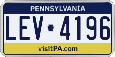 PA license plate LEV4196
