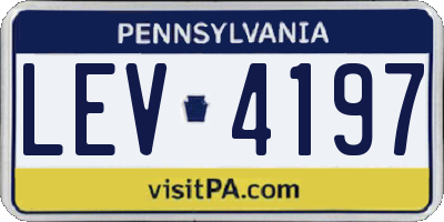 PA license plate LEV4197