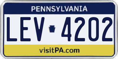 PA license plate LEV4202