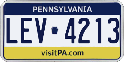 PA license plate LEV4213
