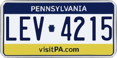 PA license plate LEV4215
