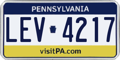 PA license plate LEV4217