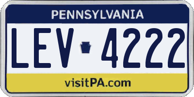 PA license plate LEV4222