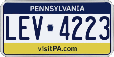 PA license plate LEV4223