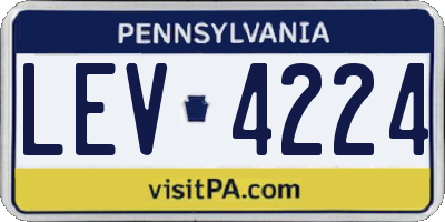 PA license plate LEV4224