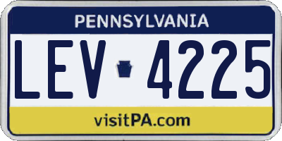 PA license plate LEV4225
