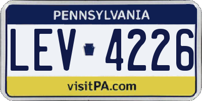 PA license plate LEV4226