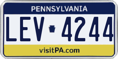 PA license plate LEV4244