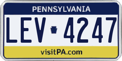 PA license plate LEV4247