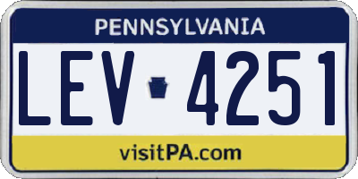 PA license plate LEV4251