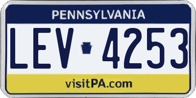 PA license plate LEV4253