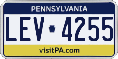 PA license plate LEV4255