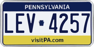 PA license plate LEV4257
