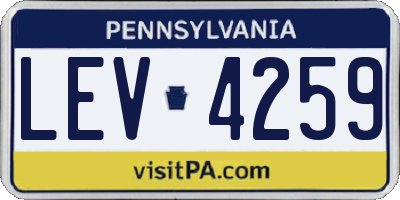 PA license plate LEV4259