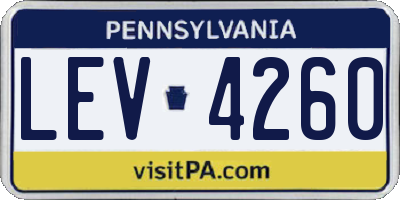 PA license plate LEV4260