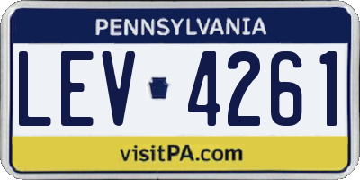 PA license plate LEV4261