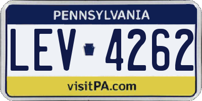 PA license plate LEV4262