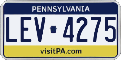 PA license plate LEV4275