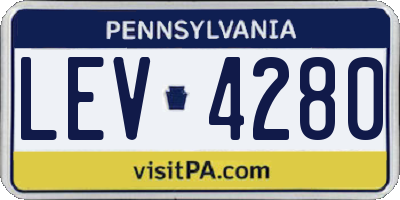 PA license plate LEV4280