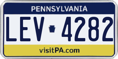 PA license plate LEV4282