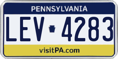 PA license plate LEV4283