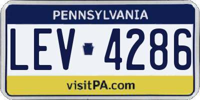 PA license plate LEV4286