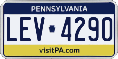 PA license plate LEV4290