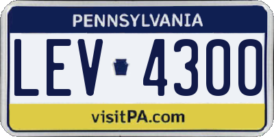 PA license plate LEV4300