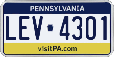 PA license plate LEV4301