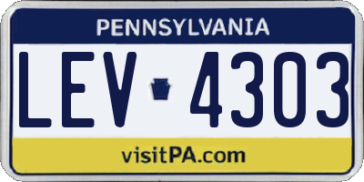 PA license plate LEV4303