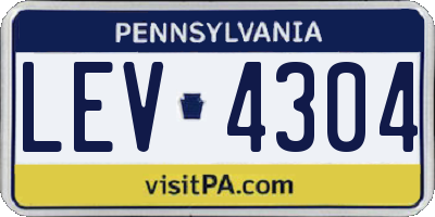 PA license plate LEV4304